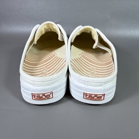 Taos EZ Soul Shoes Women Size 8.5 White Canvas Slip On Mules Curves Pods Footbed - Picture 6 of 12